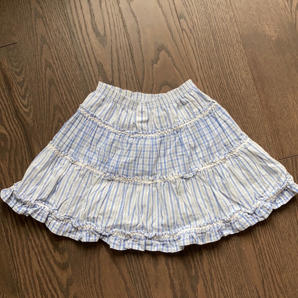 Blue and white ruffled skirt